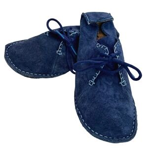 Clarks Blue Suede Womens 6.5 Originals Desert Trek Lace Up Flats Moccasin